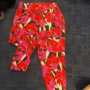 Size 8 kate spade flower pull on pants